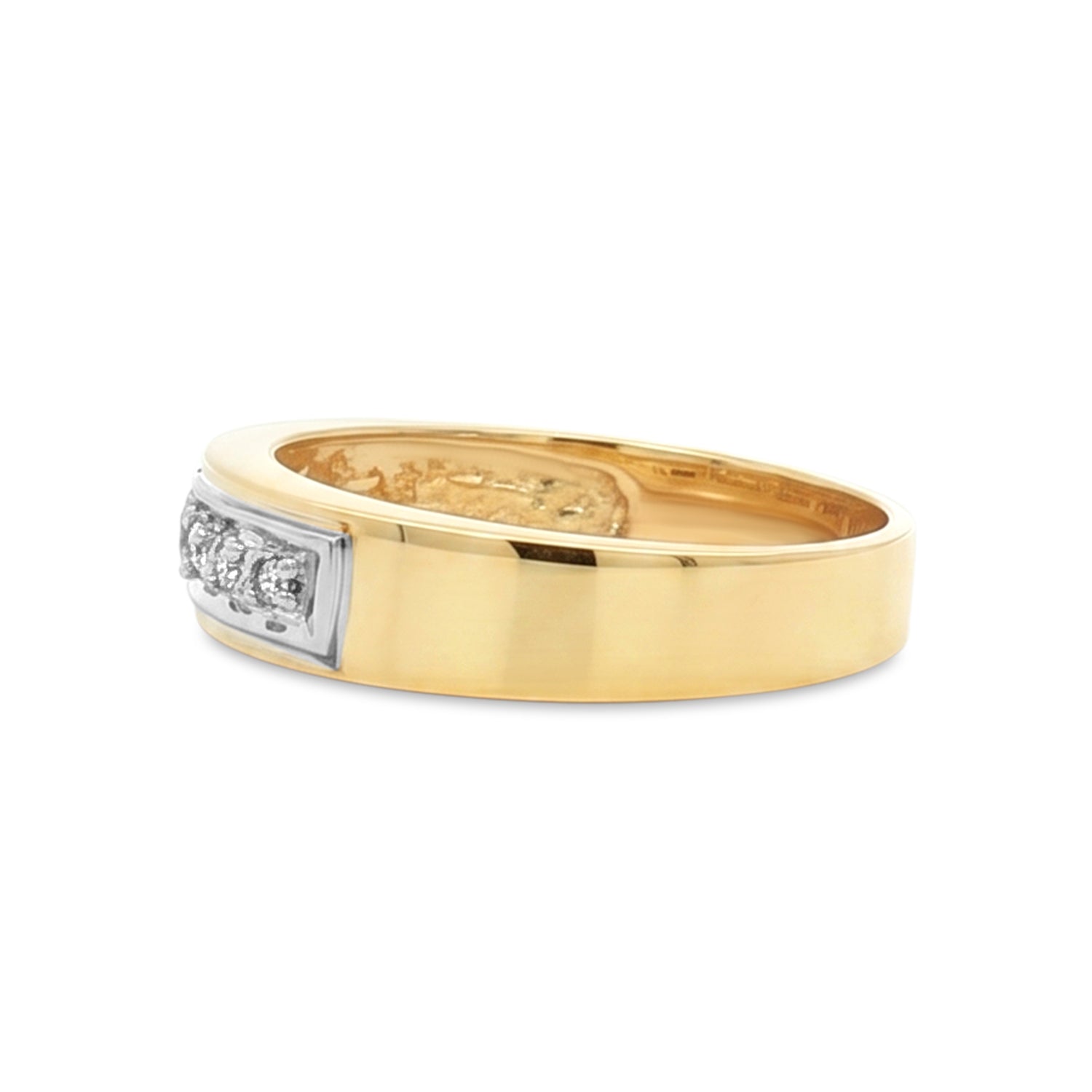Ladies 10k Yellow Gold 0.05tdw Diamond Wedding Band