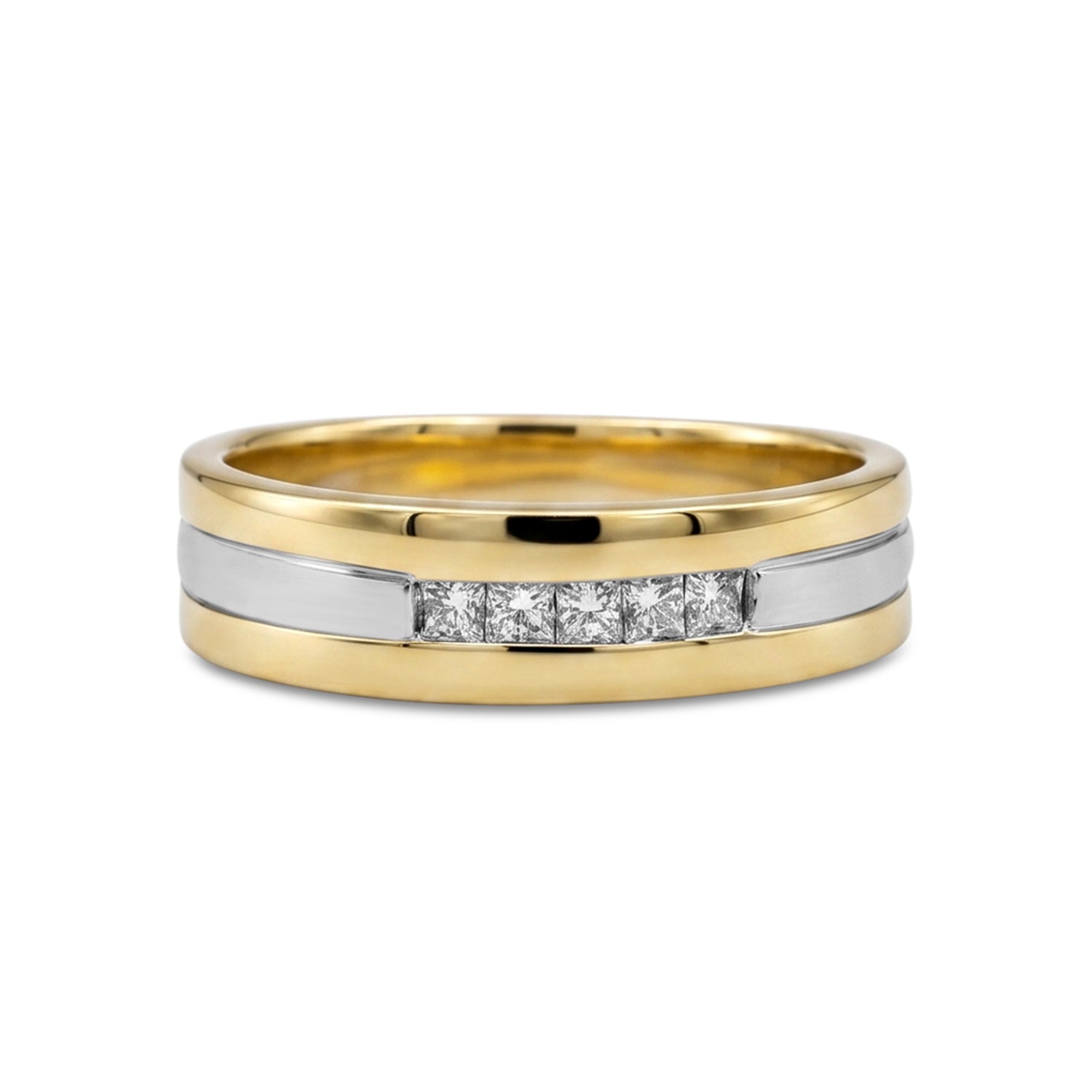 10k Two-Tone Gold 0.20tdw Diamond Wedding Band