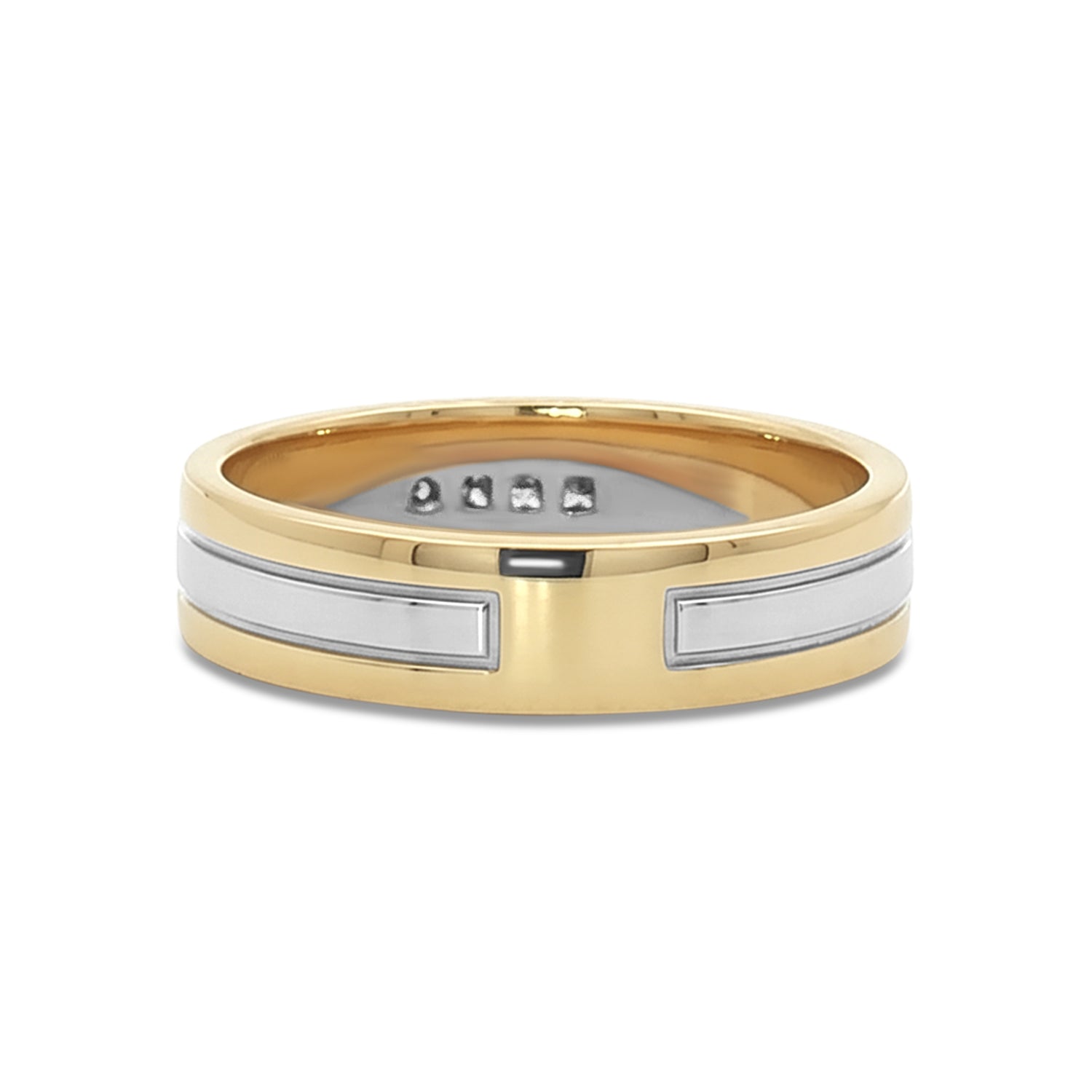 10k Two-Tone Gold 0.20tdw Diamond Wedding Band