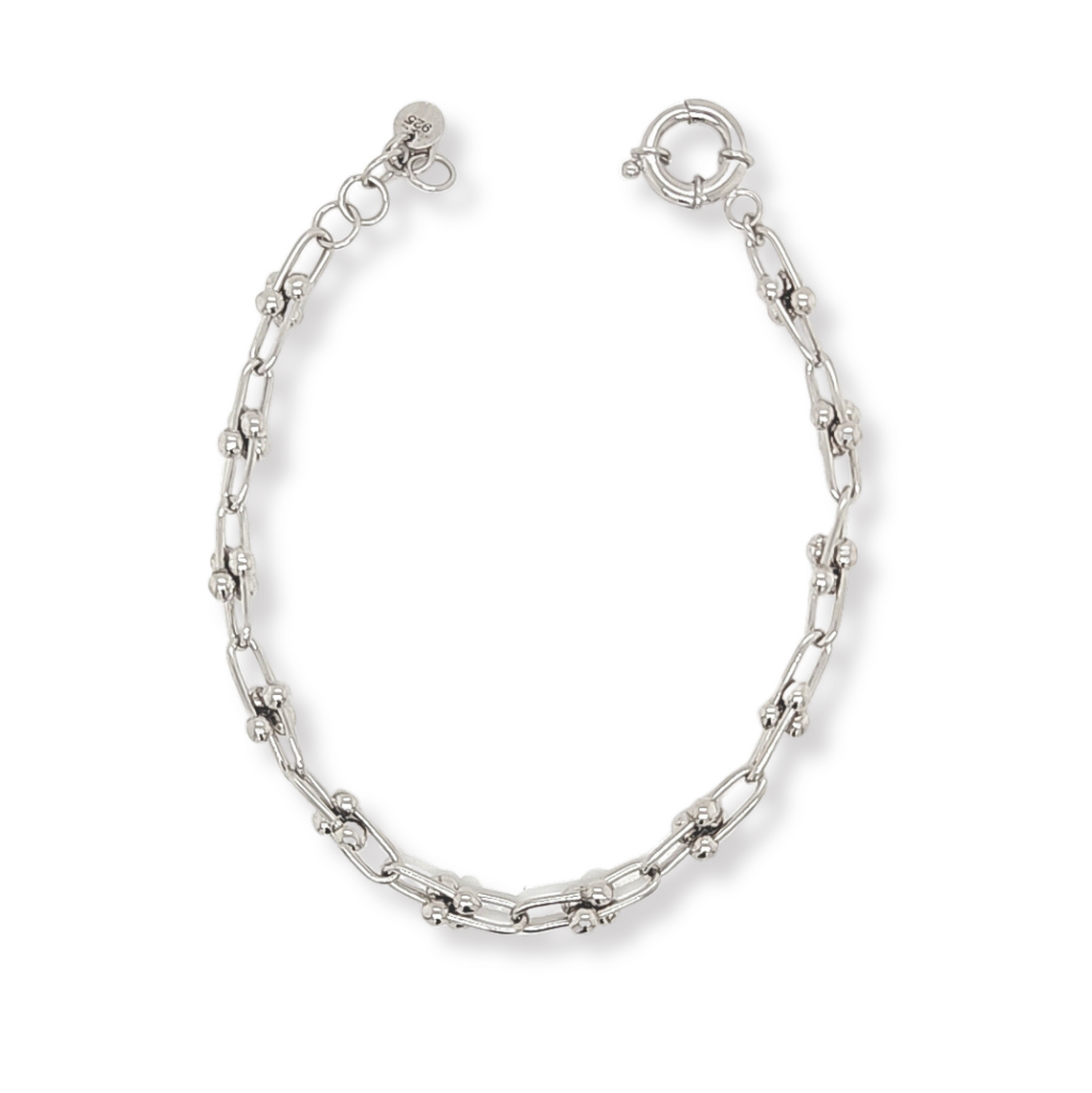 Sterling Silver u-link Bracelet, 7.5"