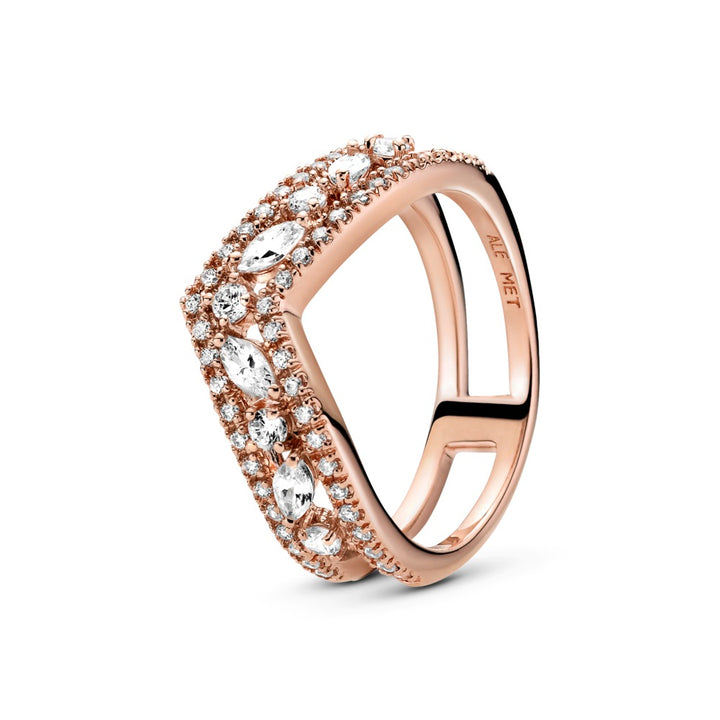 FINAL SALE- Pandora Sparkling Marquise Double Wishbone Ring, size 9.0