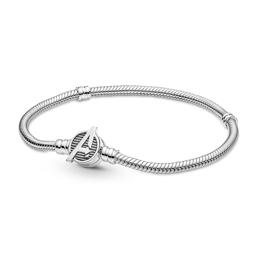 Pandora Moments Marvel The Avengers Logo Clasp Snake Chain Bracelet, 7.1"