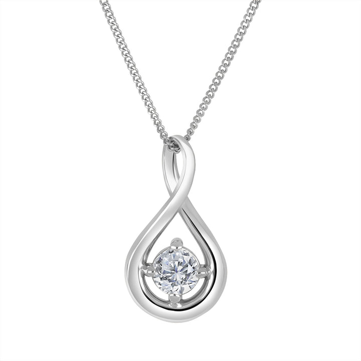10k white gold drop pendant fe