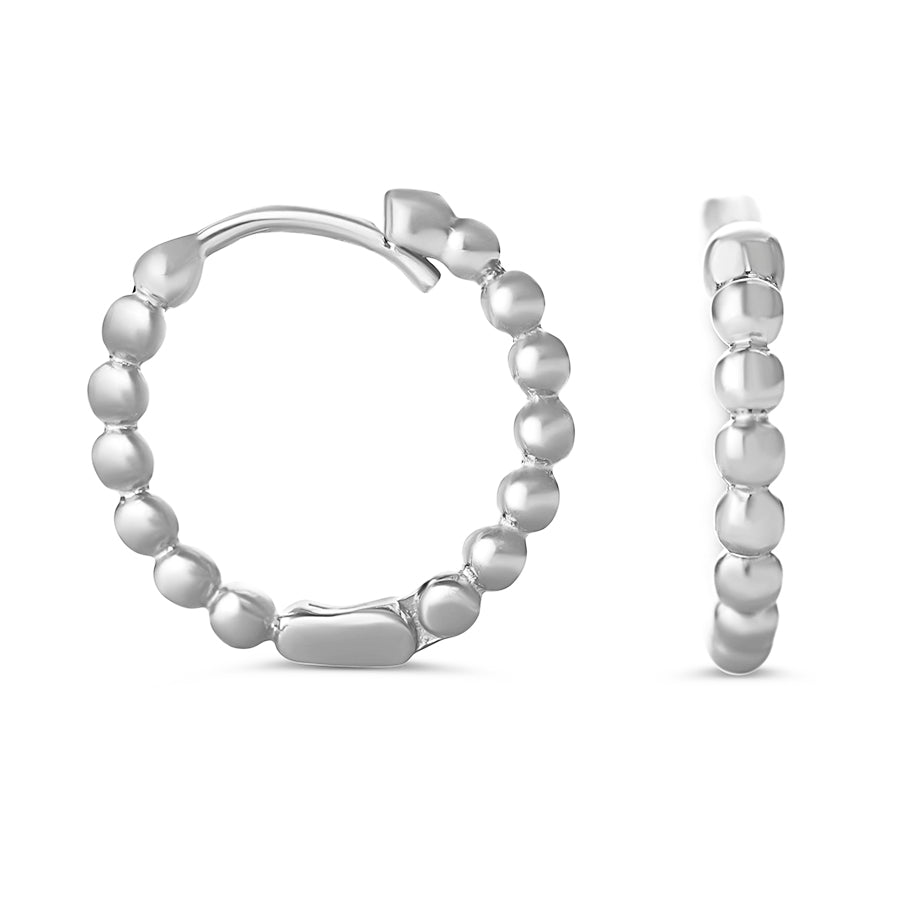 10K Beaded Huggie Hoop Earrings