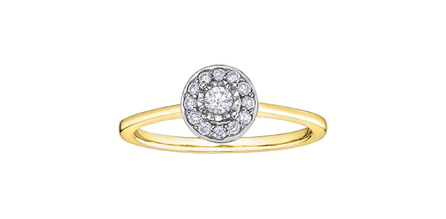 10k Halo Engagement Ring,
