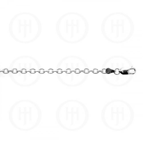 Silver 3.2mm Oval Rolo Bracelet- 8.5"
