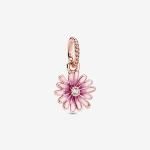 Pandora Moments Pink Daisy Flower Dangle Charm