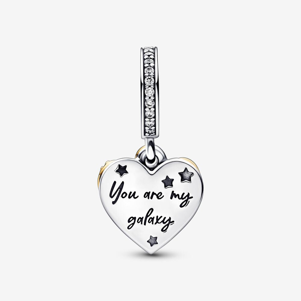 FINAL SALE- Pandora Shooting Star Hearts Double Dangle Charm