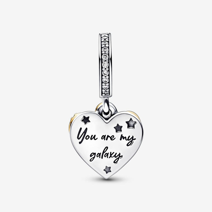 FINAL SALE- Pandora Shooting Star Hearts Double Dangle Charm