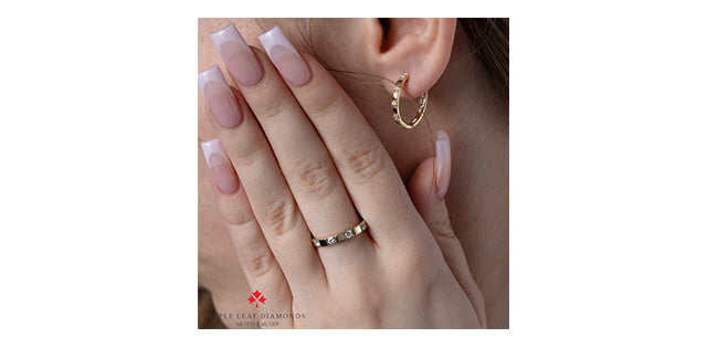 Maple Leaf Diamonds 10k Yellow Gold Diamond Hoop Earrings. 0.20tcw
