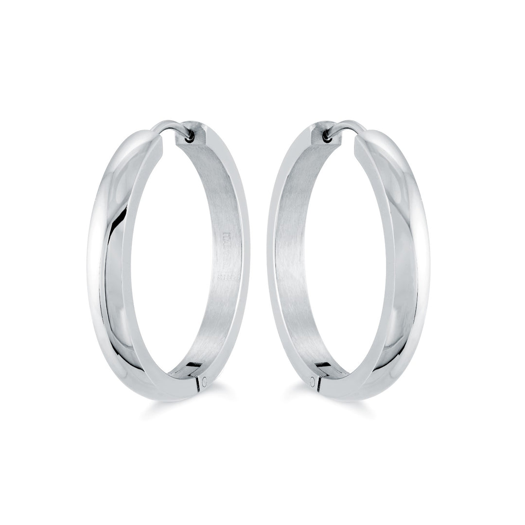 Italgem Steel 26.5mm Hoop Earrings