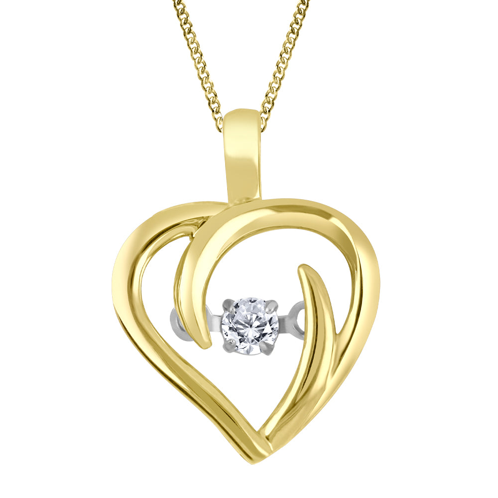 "Fire and Ice" 10K Gold Heart Necklace