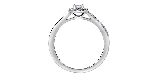 10K Engagement Ring, 0.10 CT Center