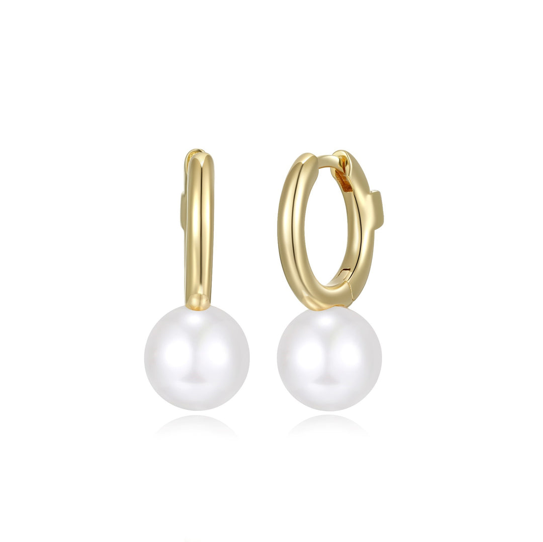 ELLE "Simpatico" Pearl Huggie Earrings