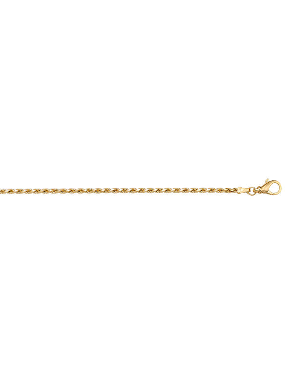 10K Rope Link Bracelet - 7"
