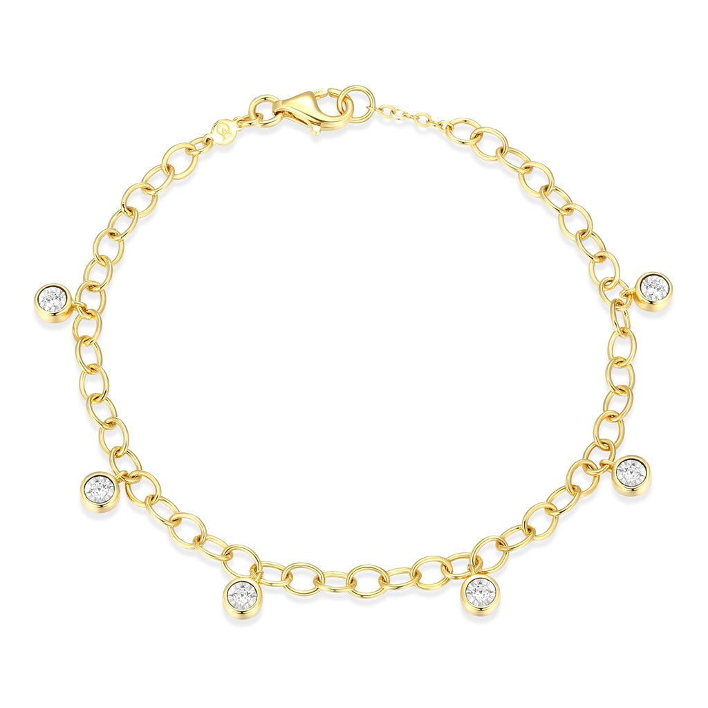 GP Lab-Grwon Diamond Station Chain Anklet