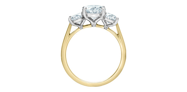 14k yellow gold Lab Grown 3 St