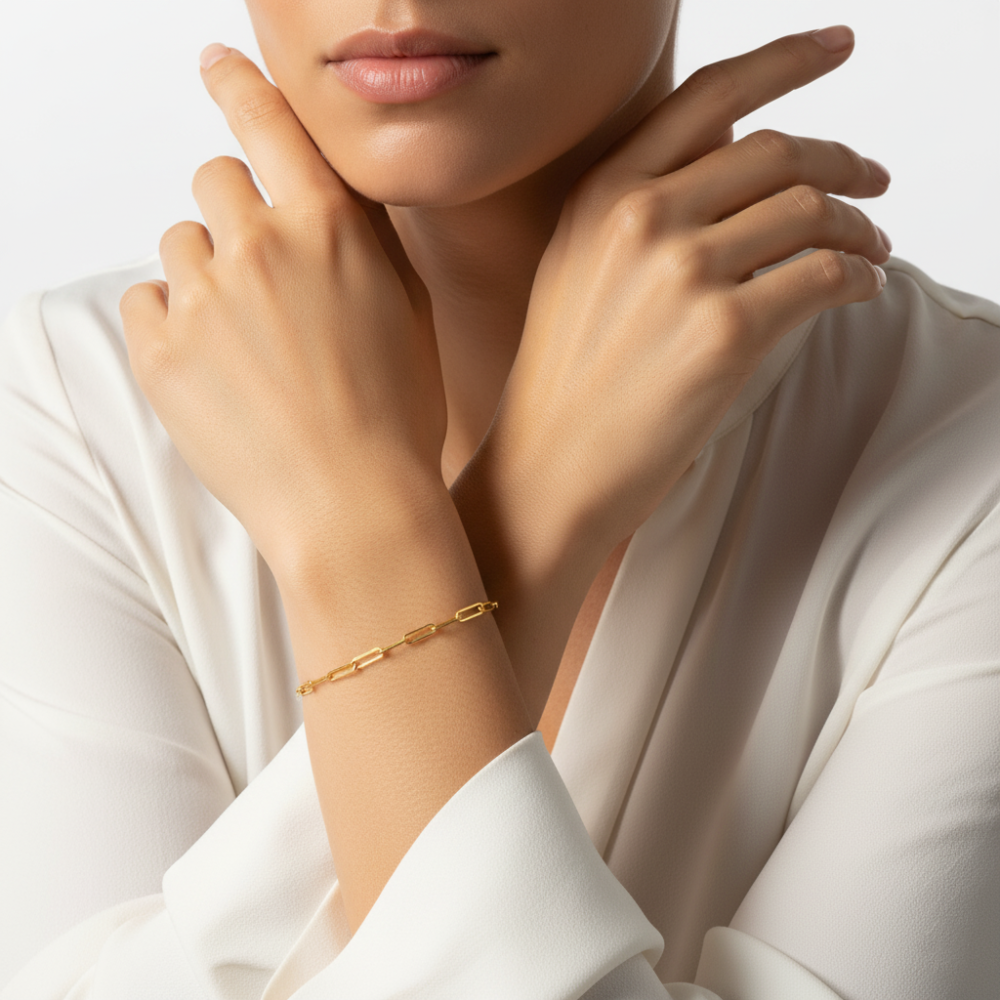 14K Paperclip Bracelet- 7.5"