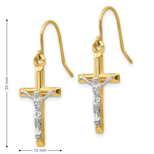 14k two tone gold 30x12mm holl