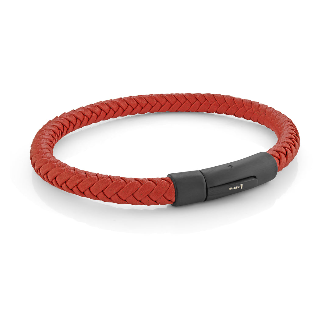 Italgem Leather & Steel Bracelet, 7.5"