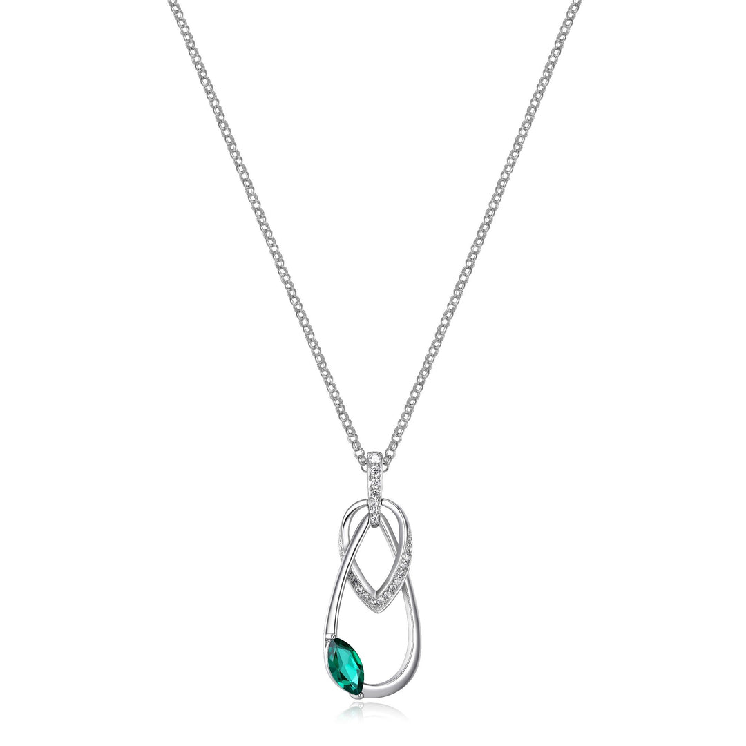 ELLE Drop Pendant with Synthetic Emerald