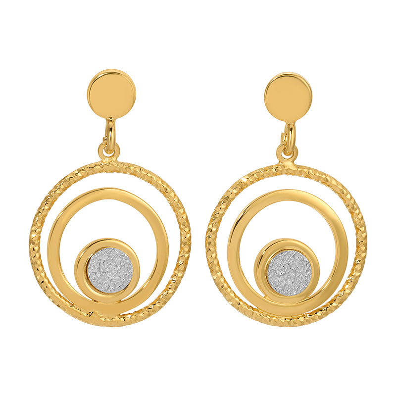 Frederic Duclod Double Circle Drop Earrings