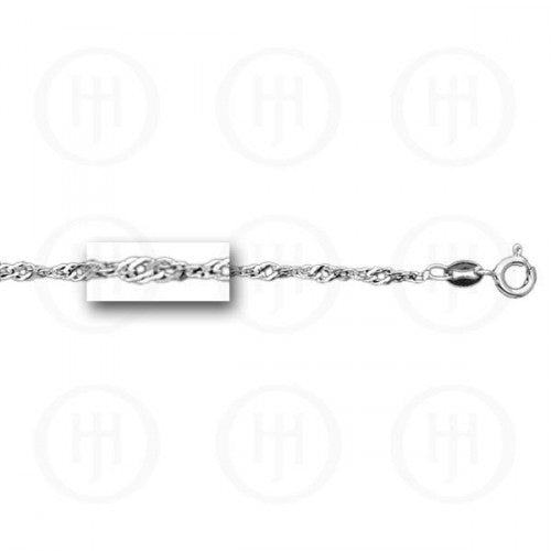 Sterling Silver 2.3mm Singapore Link Anklet