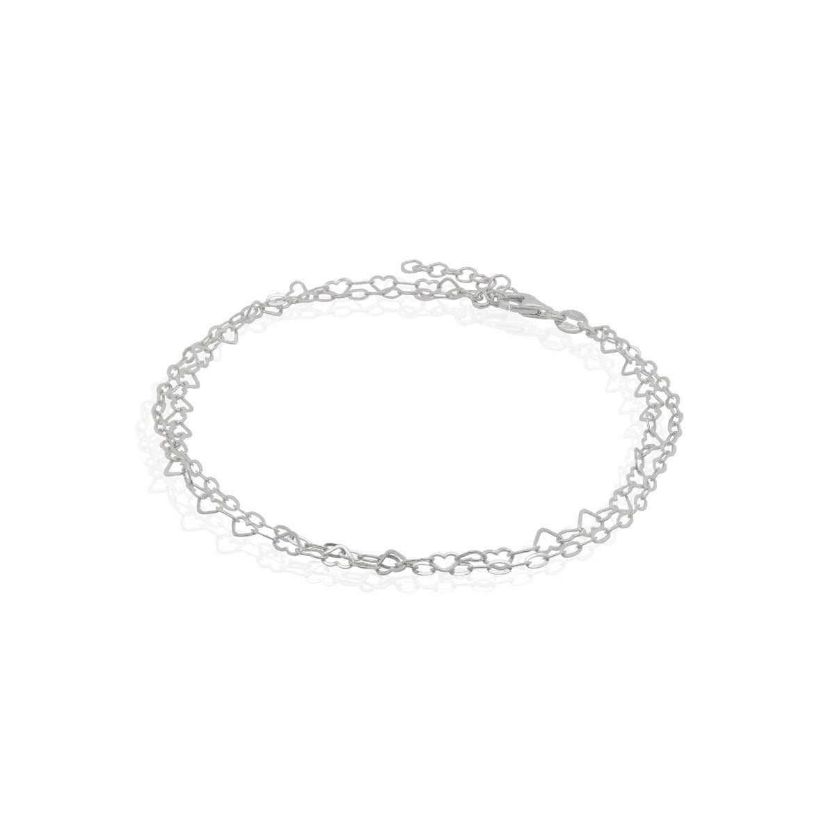 Double Strand Heart & Rolo Anklet Chain