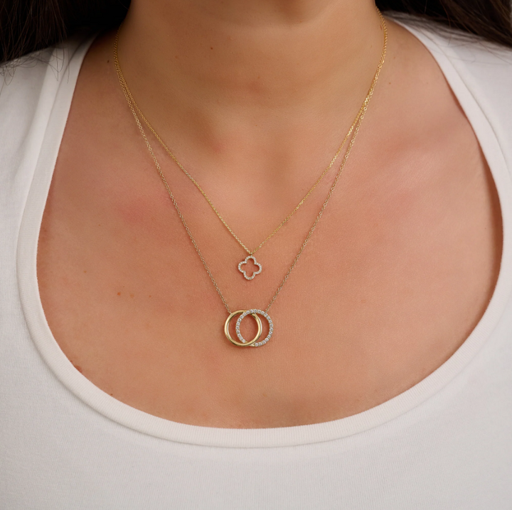 14K Diamond Clover Pendant