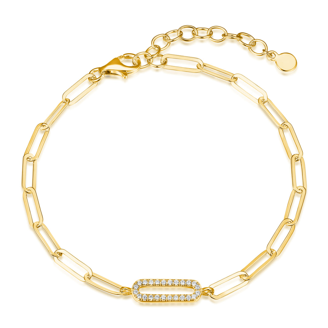 Reign Gold Plated Paperclip Bracelet