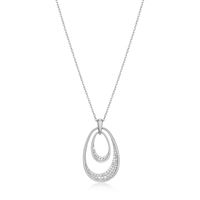 Sterling Silver Drop Necklace, 26 "
