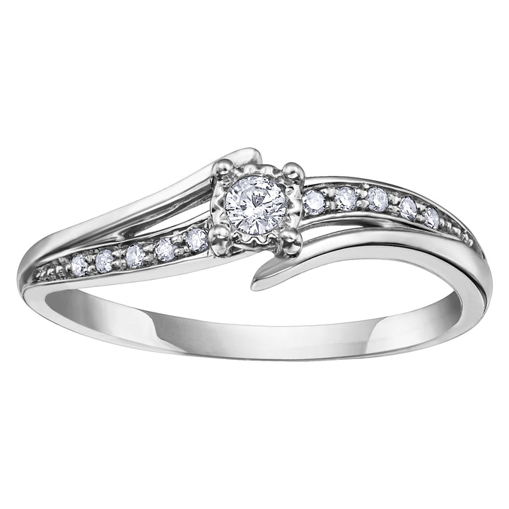 10 Karat Multi-Stone Engagement Ring, 0.05 CT Center