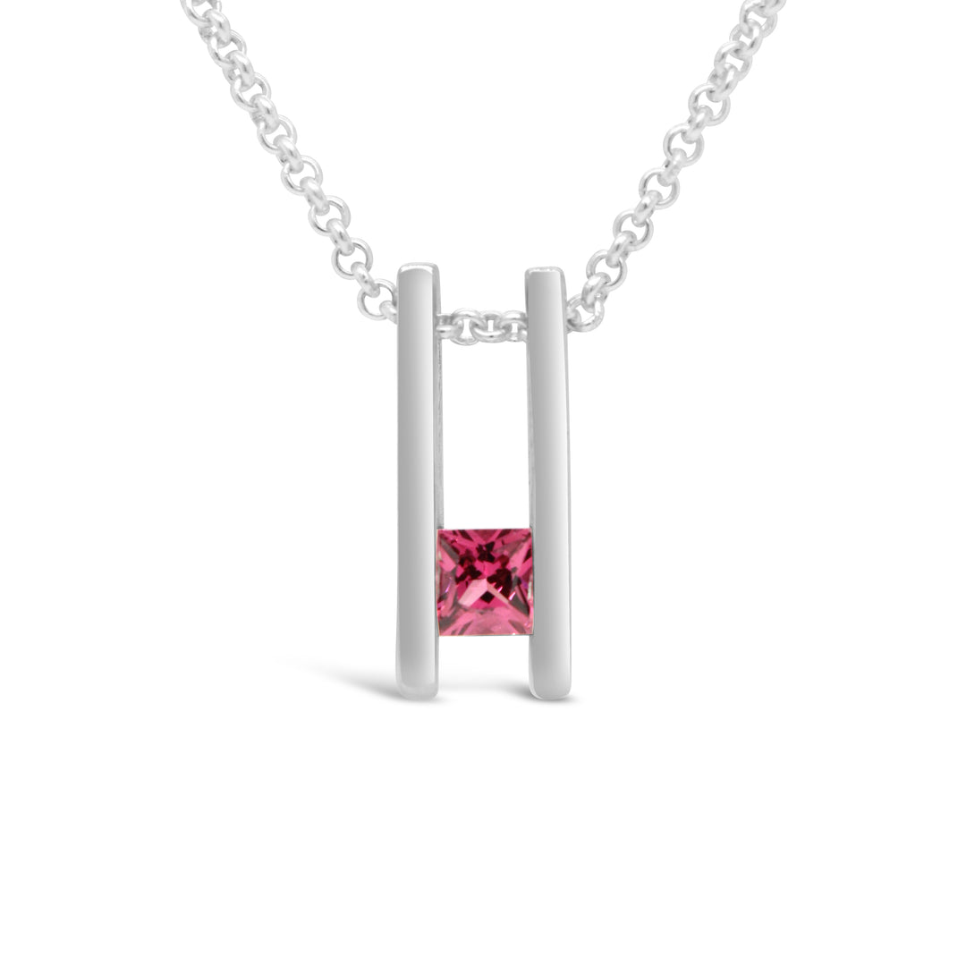 Double Bar Birthstone Pendant, June