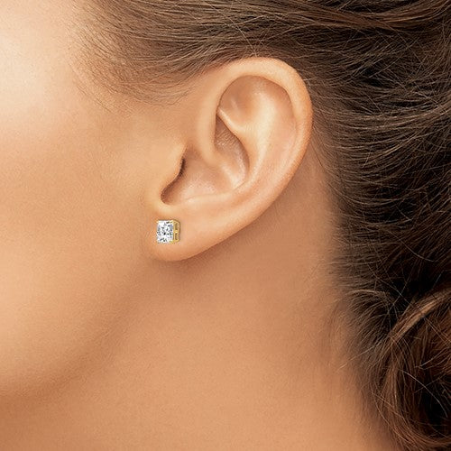 14K 6mm CZ Stud Earrings