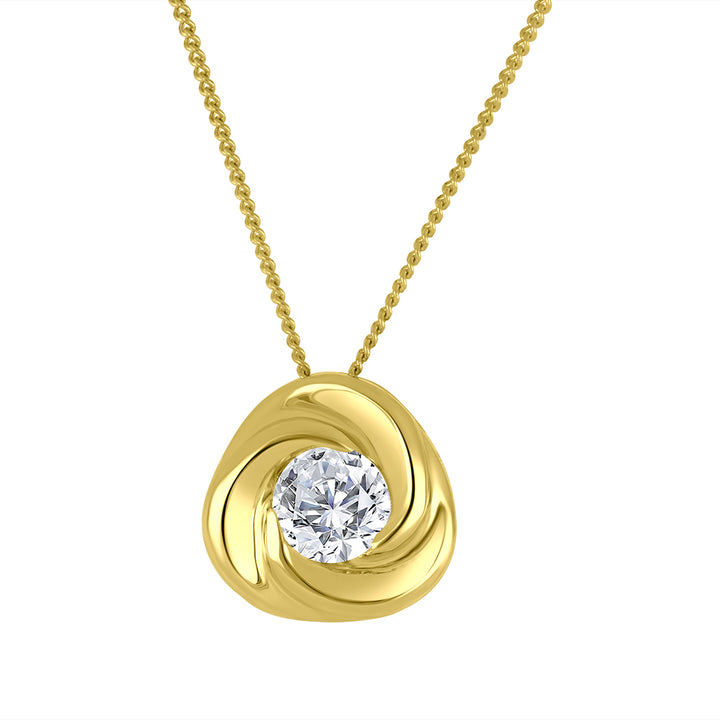 10k yellow gold swirl pendant