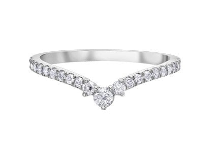 10 Karat Diamond Chevron Ring, 0.07 TDW