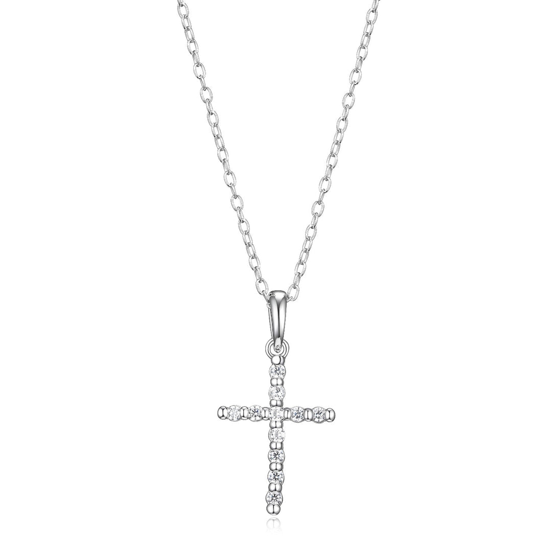 Reign Silver CZ Cross Necklace