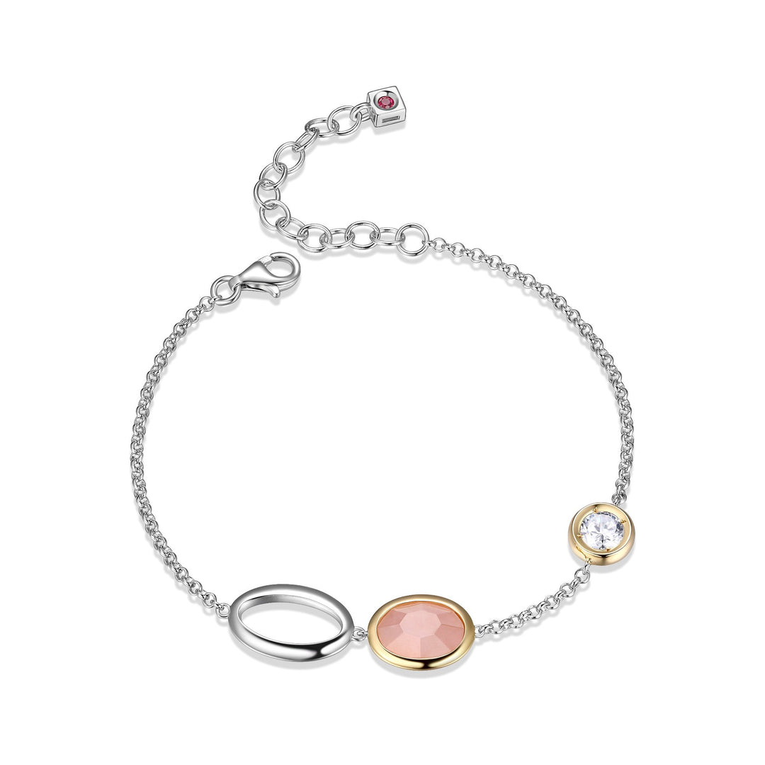 ELLE Rose Quartz & White Topaz Bracelet