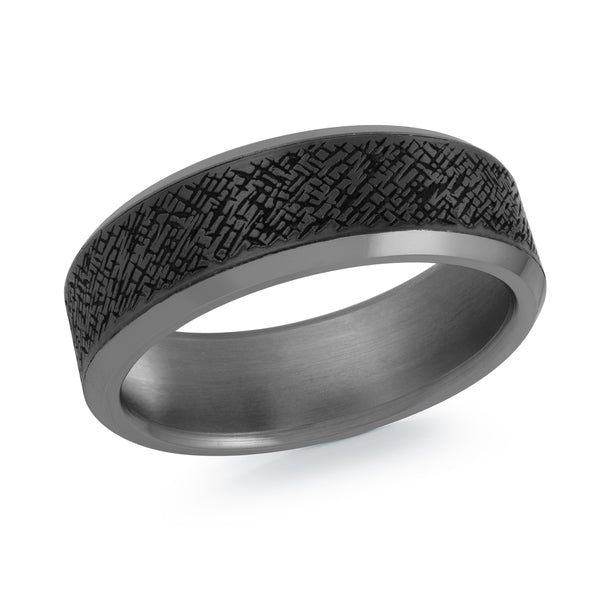 Malo Black Tantalum & Carbon Fibre Ring, size 10