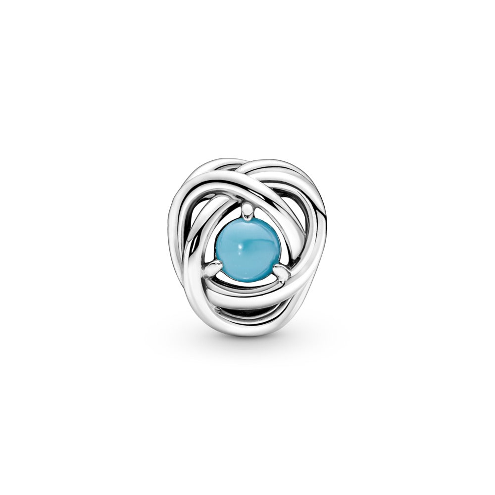 Pandora December Turquoise Blue Eternity Circle Charm