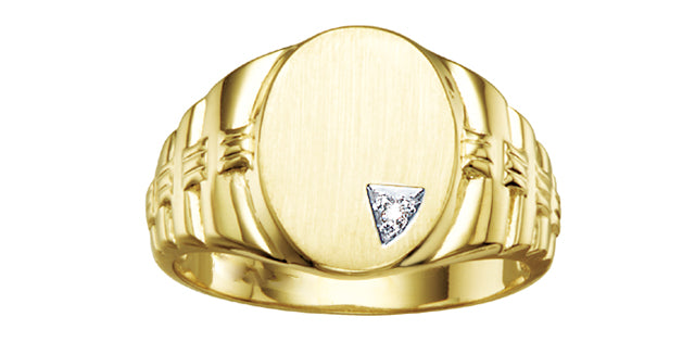10 Karat Diamond Signet Ring, 0.01 TDW