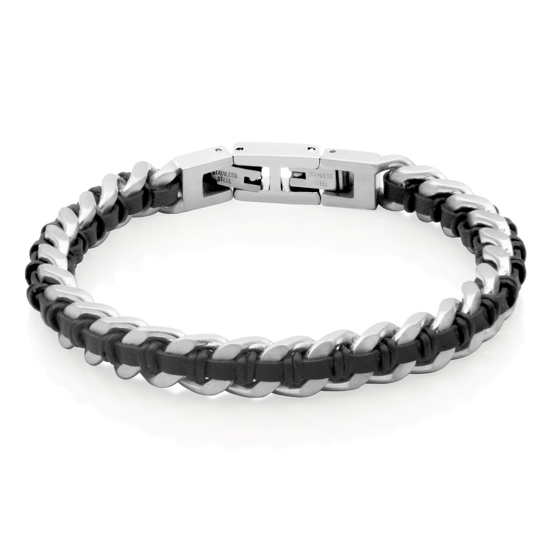 STEELX Steel & Leather Bracelet