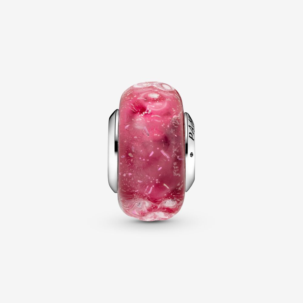 Pandora Wavy Fancy Pink Murano Glass Charm
