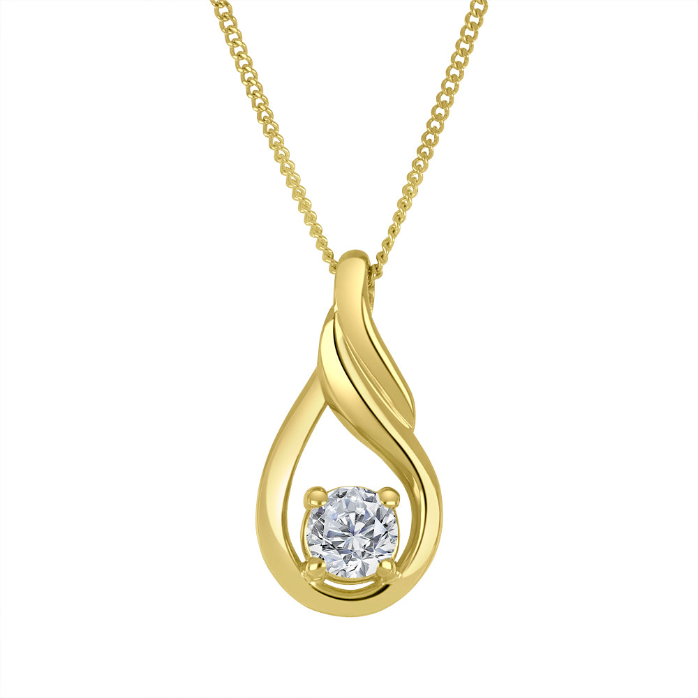 10k yellow gold pendant featur
