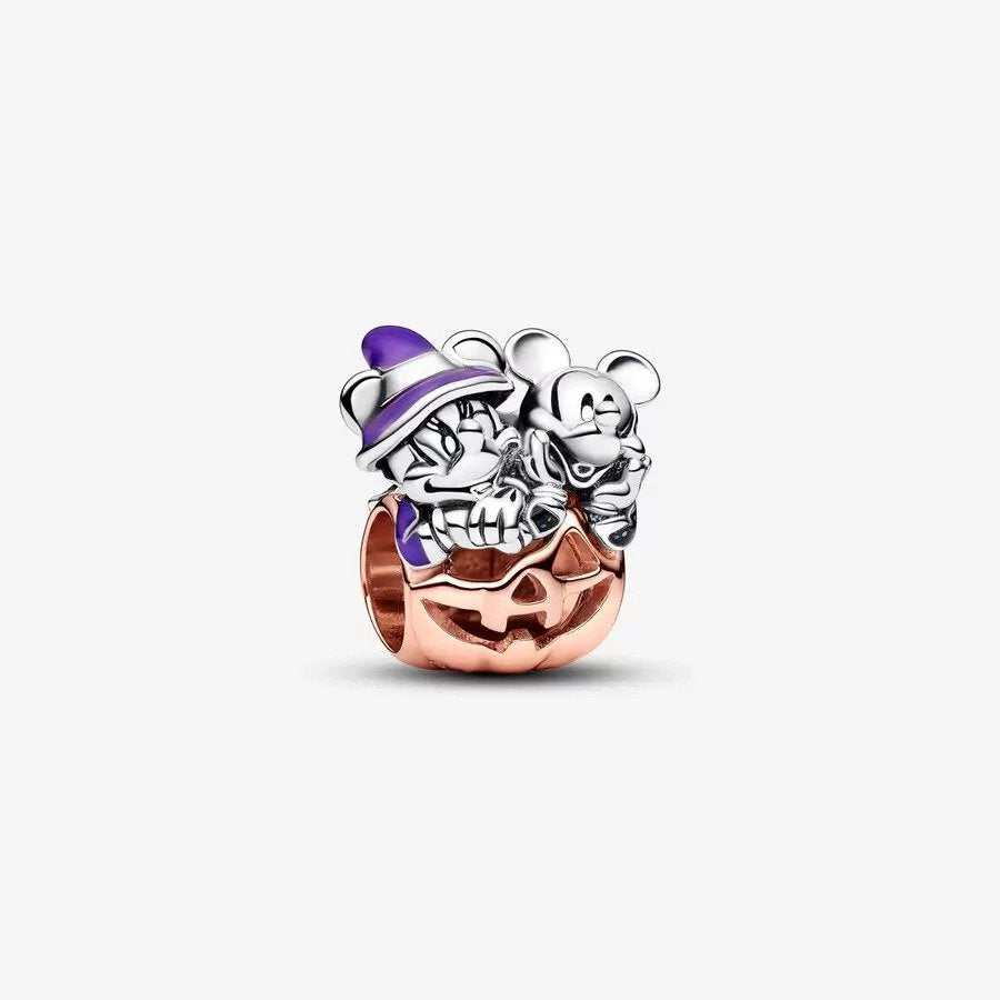 Pandora Disney Mickey Mouse & Minnie Mouse Halloween Pumpkin Charm