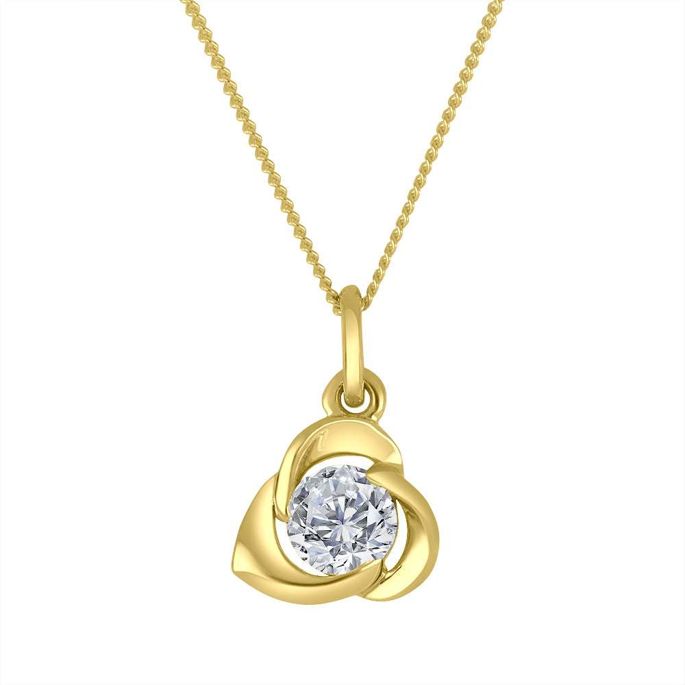 10k yellow gold pendant featur