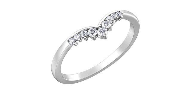 10K Chevron Diamond Band, 0.15 TDW