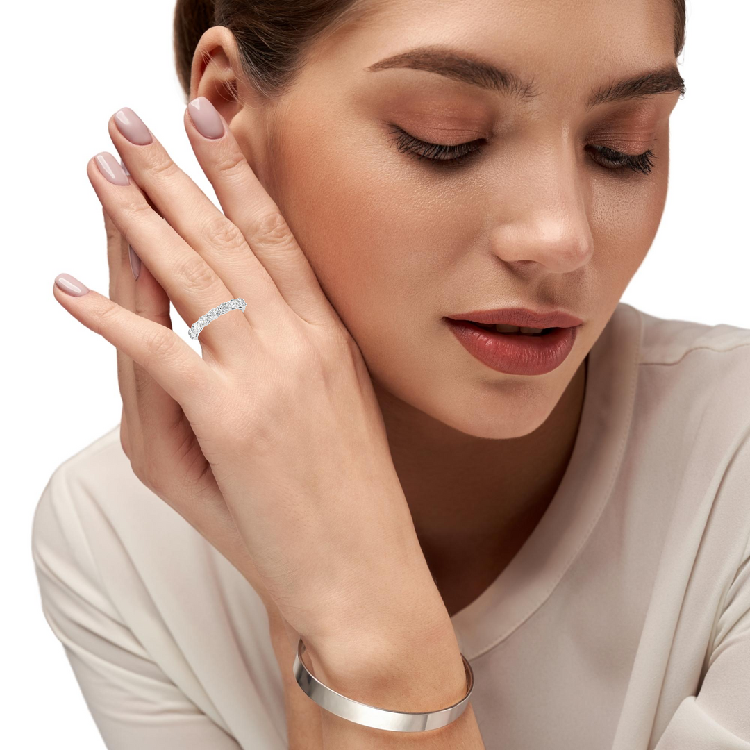 Everlee 14K Lab-Grown Ovel Diamond Band, 1.15 TDW