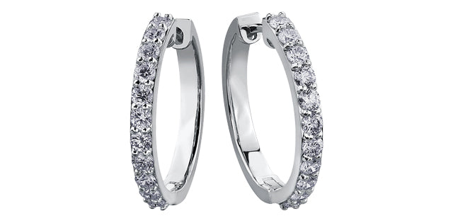 Diamond Envy 10K Hinged Diamond Hoops, 1.00 TDW