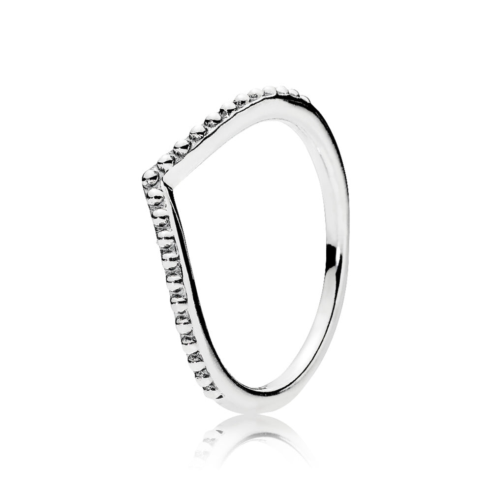 Pandora Beaded Wishbone Ring, size 10.5